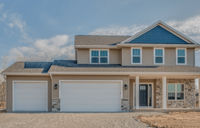 House with a garage door